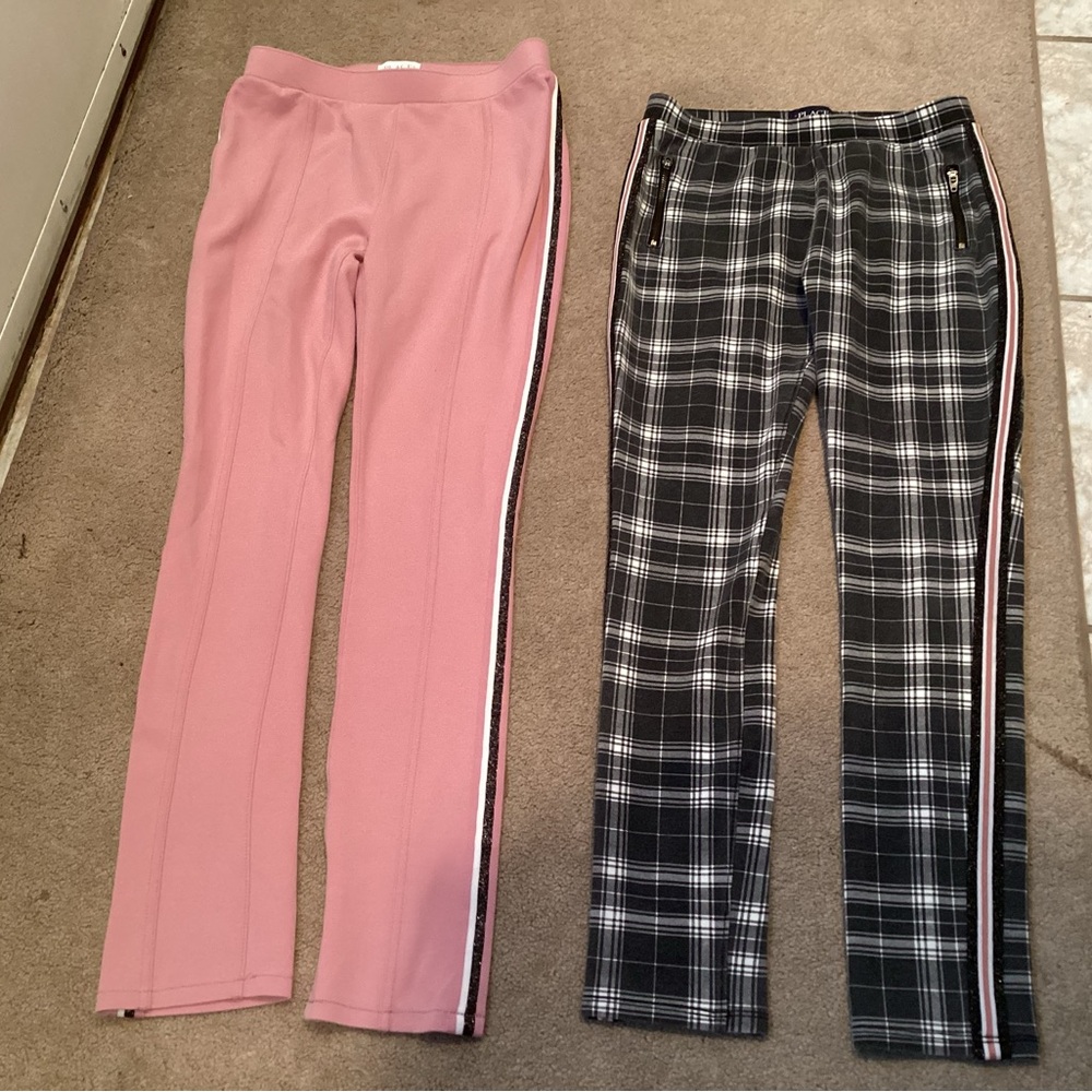 The Children's Place Pink and Black Plaid Jeggings Set